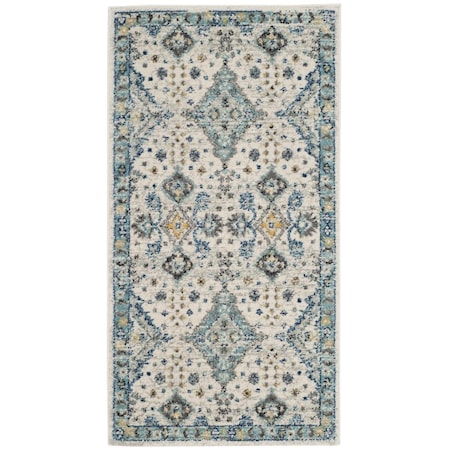 Safavieh Evoke Power Loomed Accent Area Rug, Ivory and Light Blue - 2 ft.-2 in. x 4 ft. EVK224C-24